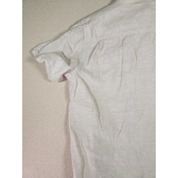 Axist Shirt Mens Medium M Linen Blend Button Up Short Sleeve Tan Regular Fit - Picture 11 of 11